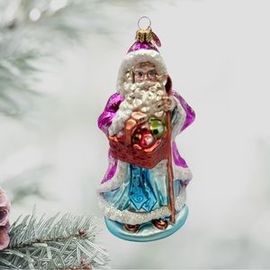 Christopher Radko Longaberger St Nick Ornament Blown Glass 2001 Christmas 6”